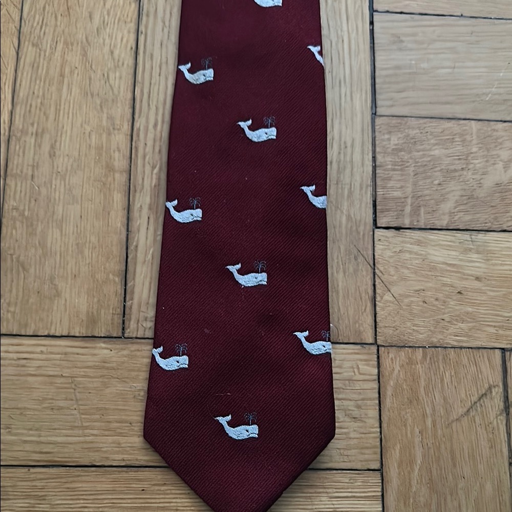 Men's Burgundy Whale Pattern Tie